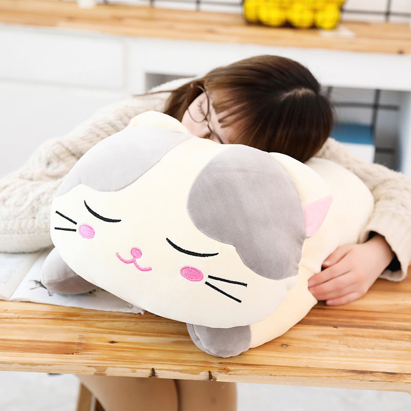 Cartoon down cotton snooze cat plush toy pillow