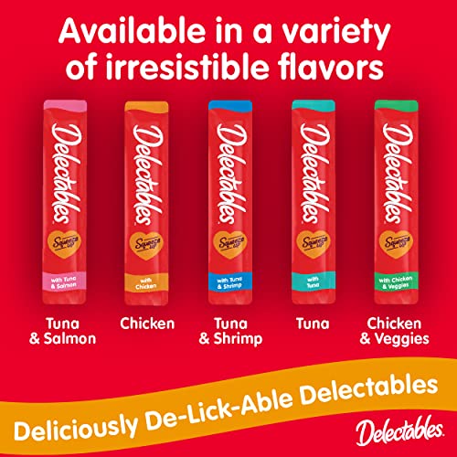 Delectables Squeeze Up Creamy Squeezable Puree, Lickable Wet Cat Treats, Grain Free, No Added Fillers, No By-Products, No Added Preservatives, 0.5 Ounces Tube Chicken Flavor, 32 Tubes Total