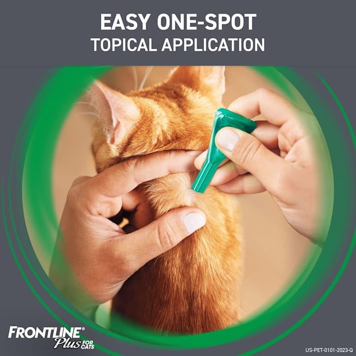 Frontline Plus Flea and Tick Treatment for Cats Over 1.5 lbs. 3 Treatments