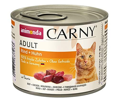 Carny Katzen Nassfutter Mix Herzhafte Variation (12 x 200g), Katzen Nassfutter ohne Getreide und Zucker für ausgewachsene Katzen von animonda mit frischen fleischlichen Zutaten