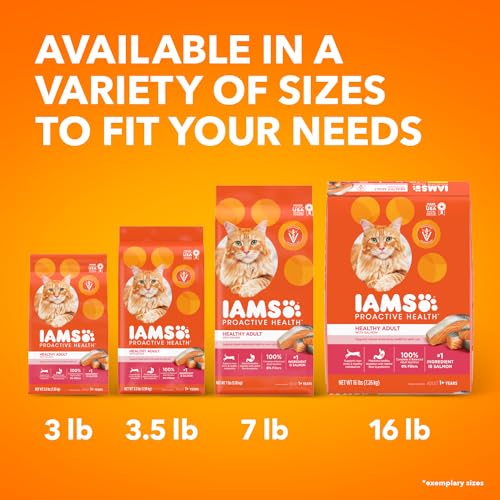 IAMS Proactive Health Adult Healthy Dry Cat Food with Salmon, 16 lb. Bag