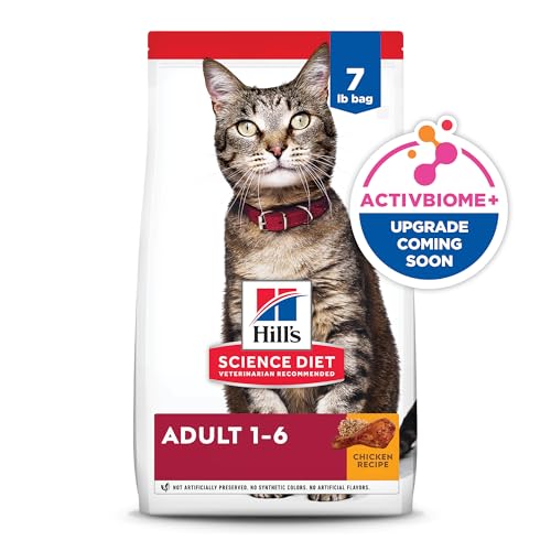 Hill's Science Diet Adult 1-6, Adult 1-6 Premium Nutrition, Dry Cat Food, Chicken Recipe, 7 lb Bag