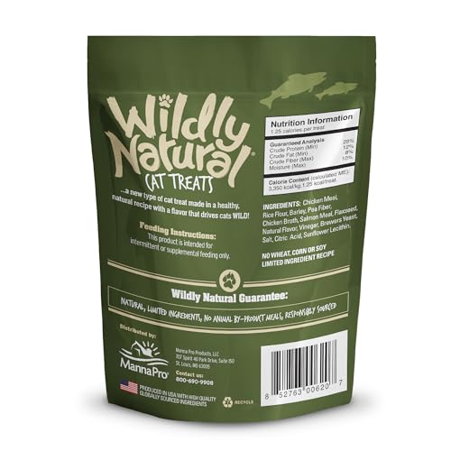 Wildly Natural Cat Treats, 2.5 Ounces, Salmon Flavor