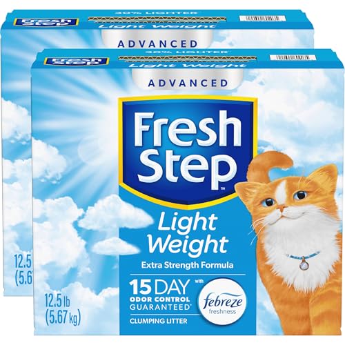 Fresh Step Light Weight Advanced Extreme Cat Litter with Febreze Freshness, Extra Strength Formula Clumping Litter, 25 lbs. (2 x 12.5 lb. Box)