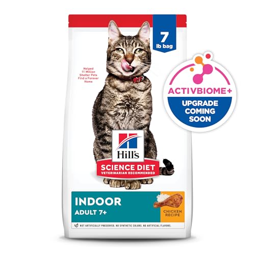 Hill's Science Diet Indoor, Senior Adult 7+, Easy Litter Box Cleanup, Dry Cat Food, Chicken Recipe, 7 lb Bag