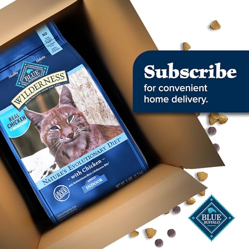 Blue Buffalo Wilderness Natural Adult Dry Cat Food Indoor Cats, High-Protein & Grain-Free, Chicken, 5-lb. Bag