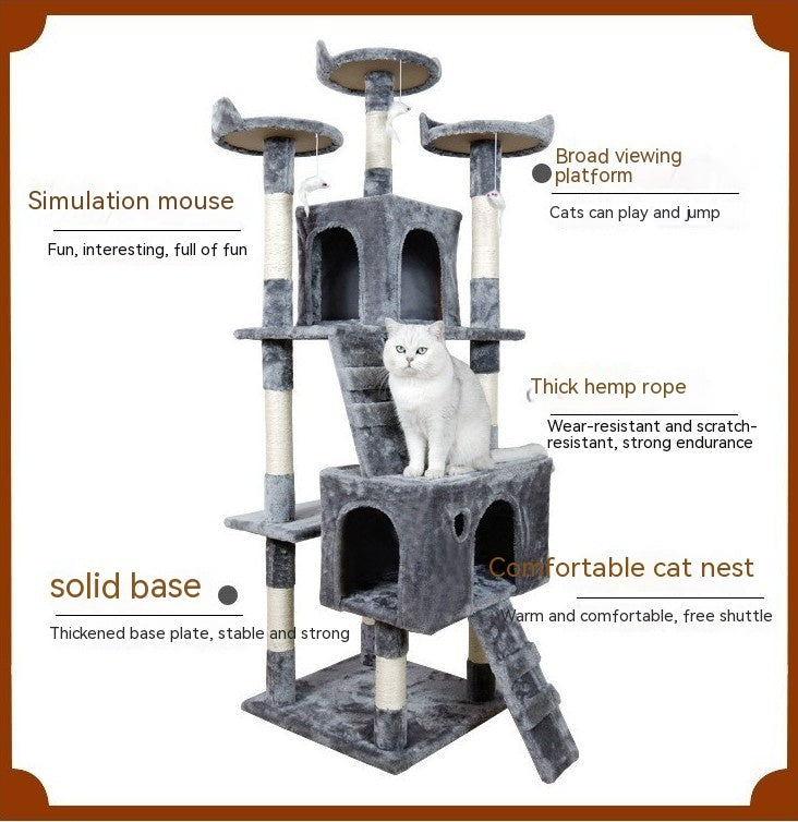 Large Cat Tree Cat Climbing Frame Integrated Jumping Platform Sisal Column