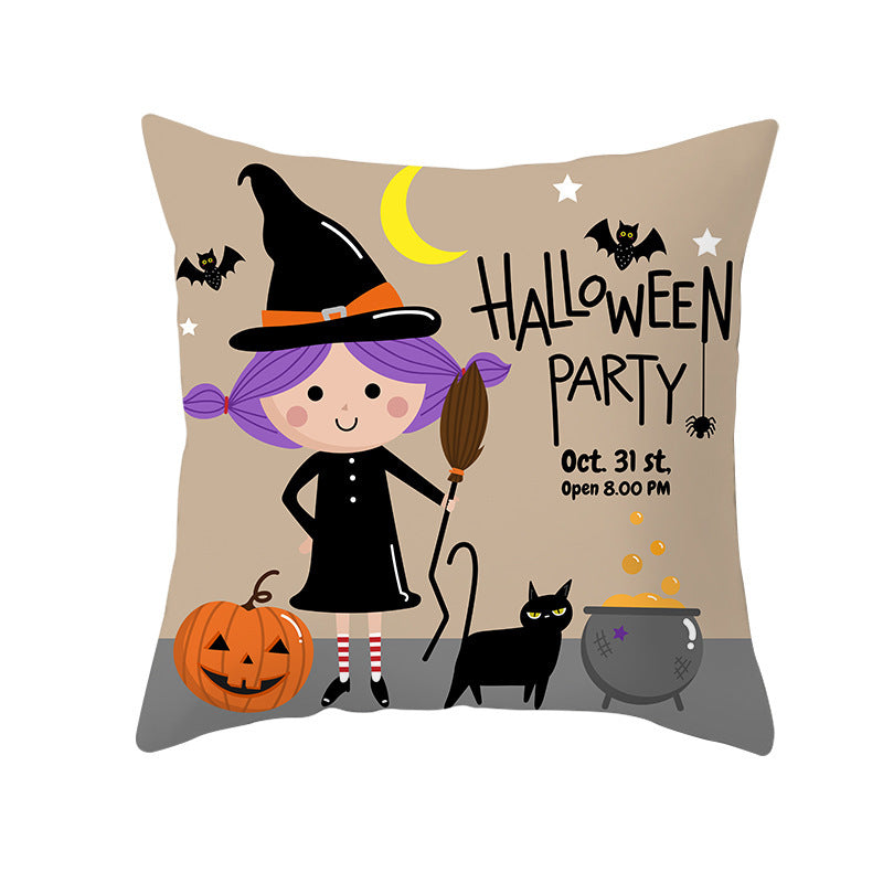 Halloween new pumpkin black cat pillowcase