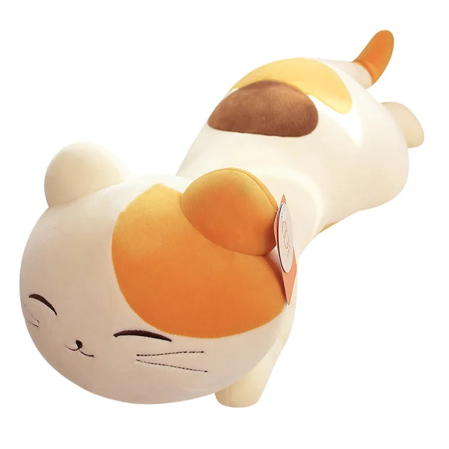 Cartoon Crouching Cat Doll Plush Toy Little Cat Doll Strip Pillow Sofa Cushion Female