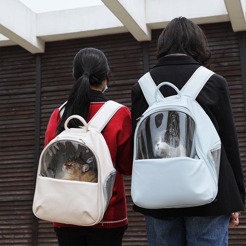 Blowing System Pet Backpack Half Window Constant Temperature Heating Portable Cat Backpack Astronaut Bag