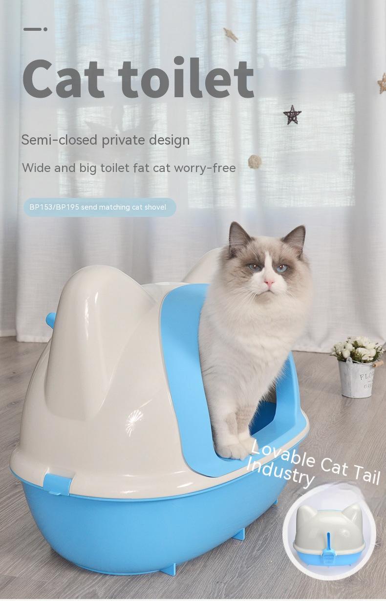 Troublemaker Semi-closed Cat Toilet Cat Head Toilet Litter Box