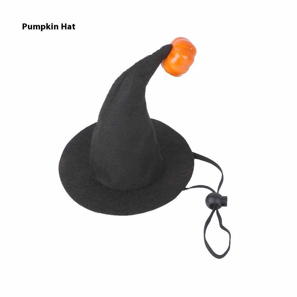 Pet Cat Halloween Hat Pumpkin Headgear