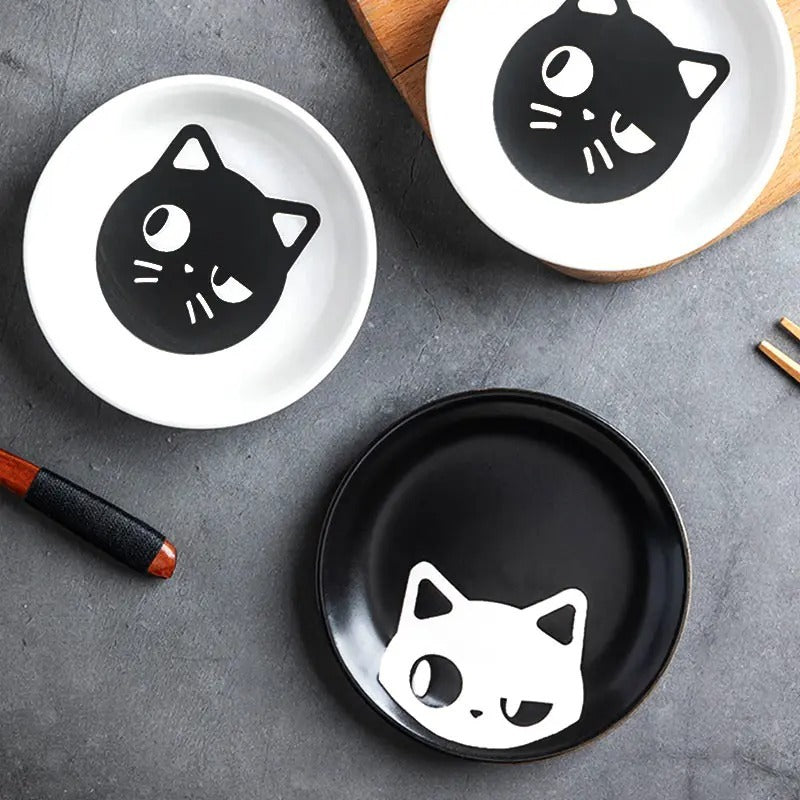 Japanese Household Cartoon Cat Ceramic Plate