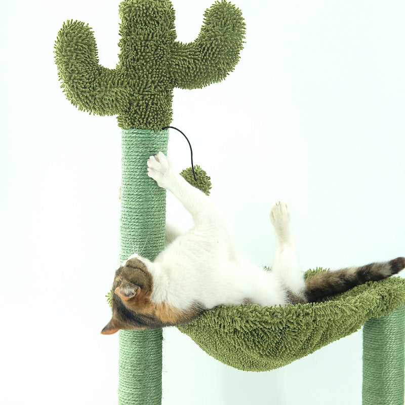 Sisal Cactus Cat Tree With Hammock Cat Climbing Frame