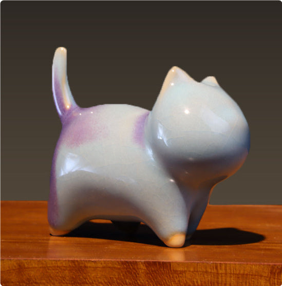 Mud Sky Jun Porcelain Little Cat Ceramic Ornament