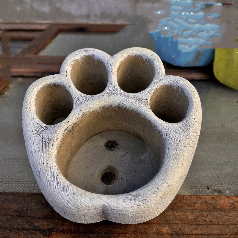 Cartoon Handmade Creative White Pottery Cat Claw Basin