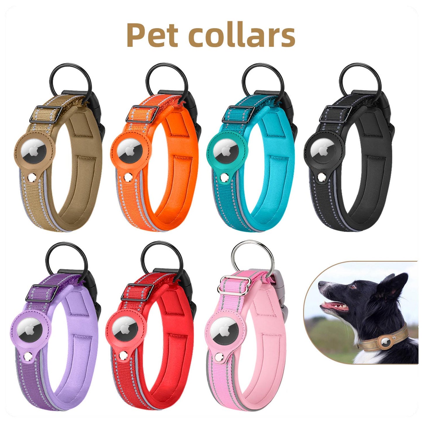 Suitable For Apple Airtag Tracker Protective Cover Cat Positioning Training Collar Nylon Pet Collar