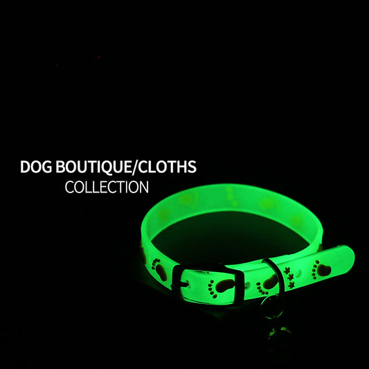 Pet Collars Cat Luminous Bell Collars Adjustable Rubber Luminous Cat Walking Supplies