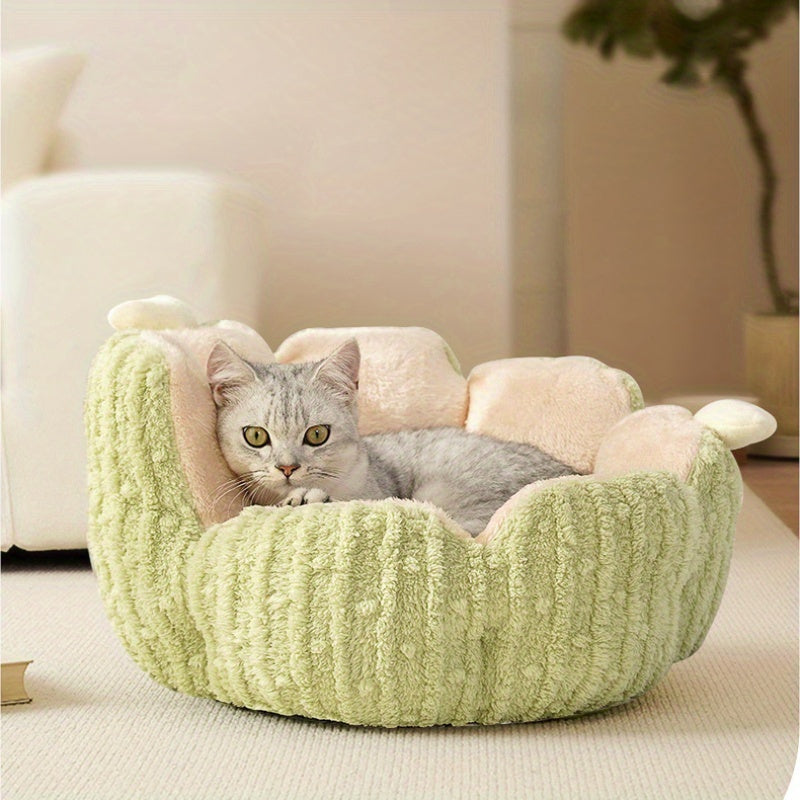 Cute Cat Litter Kennel Soft And Comfortable All-season Universal Cactus Cat Litter Purple Green Cat Dog Supplies Toys