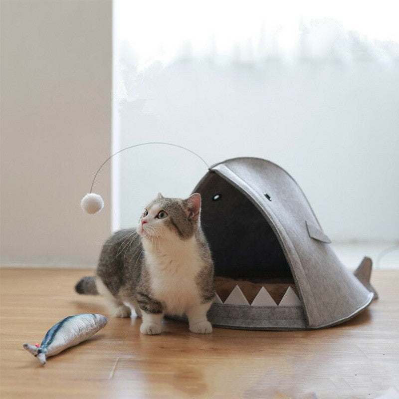 Felt Pet Shark-shaped New Cloth Cat Litter