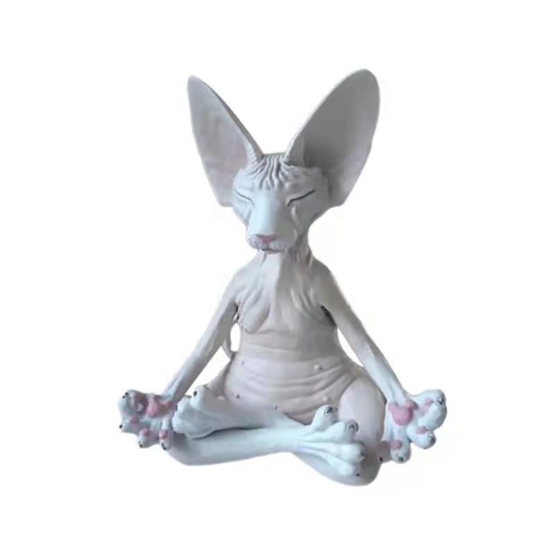 Creative Thinking Meditation Cat Resin Craft Ornament