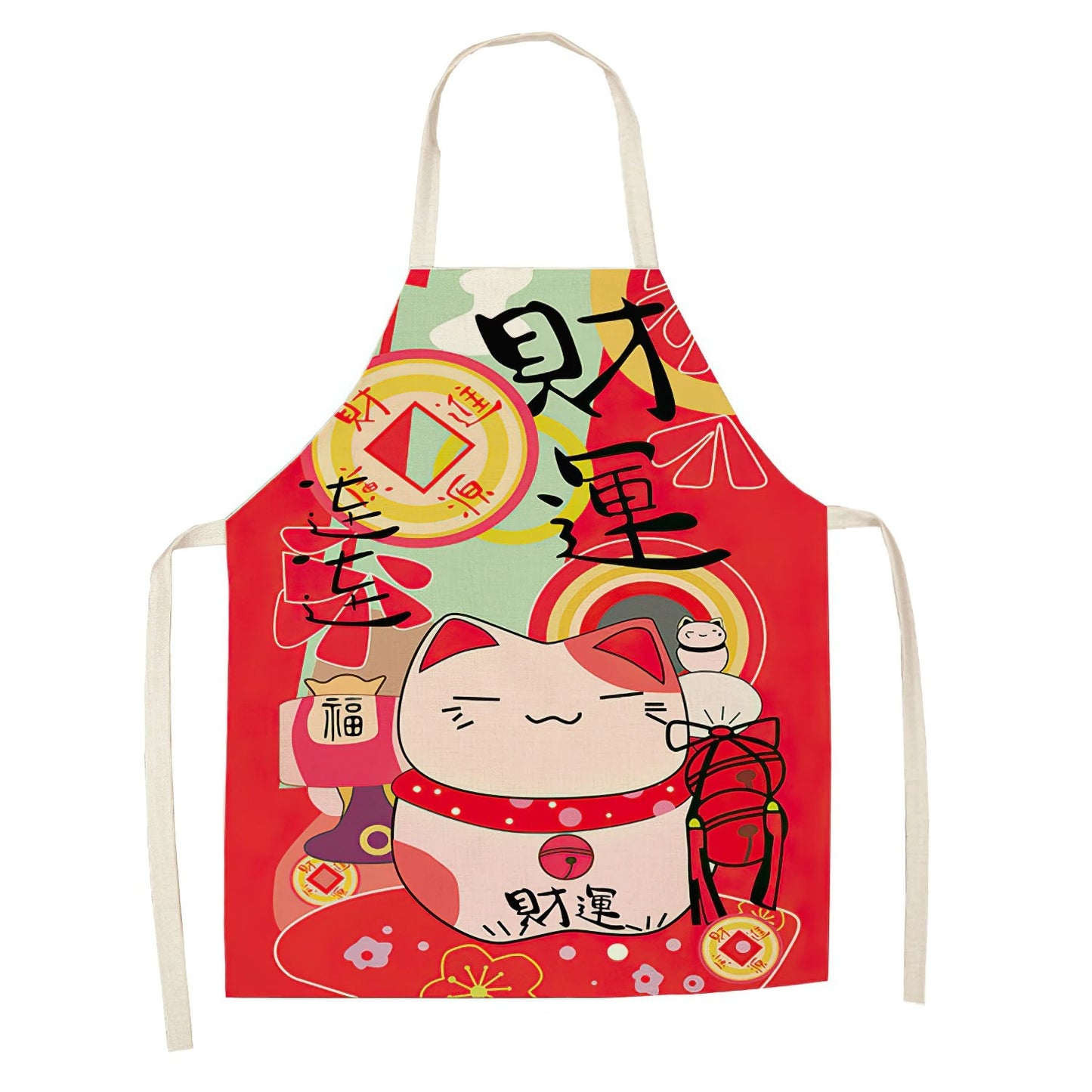 Cartoon Cat Digital Printing Sleeveless Apron