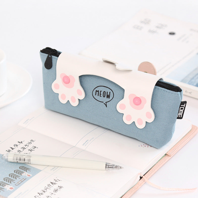 Creative Cute Cartoon Cat Canvas Zipper Pencil Case