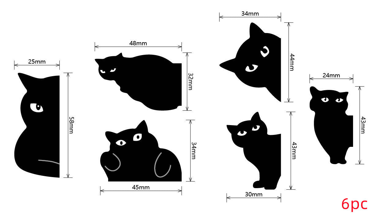 Black Cat Cute Magnetic Bookmark