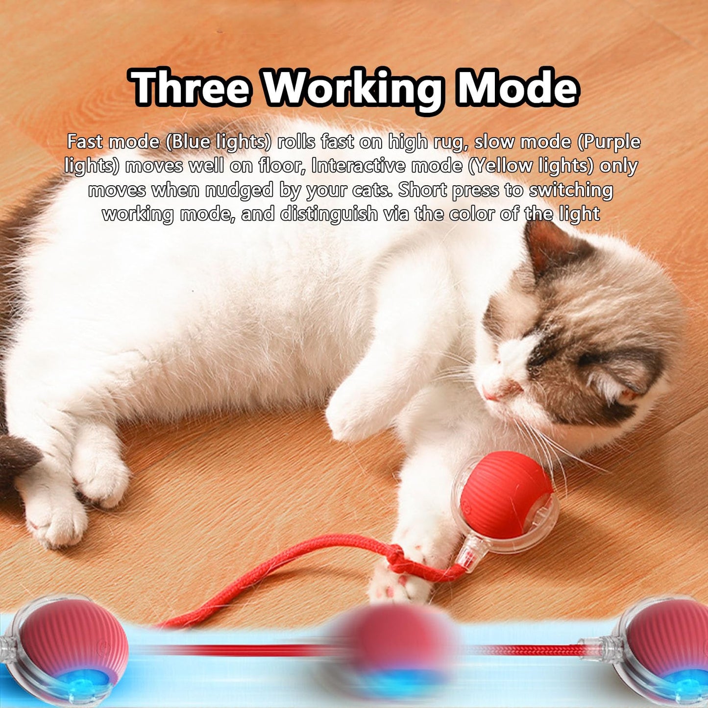 New Design 360° Smart Automatic Interactive Cat Smart Ball Toy Interactive Cat Toys Rolling Ball with USB Charger