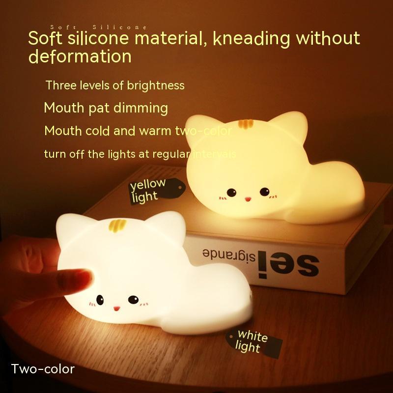 Cute Cat Silicone Lamp For Children