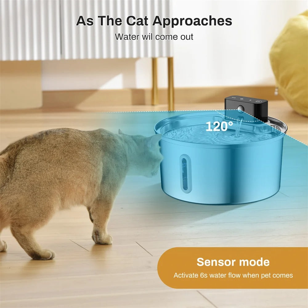 Cat intelligent water dispenser, wireless automatic sensing, cat water dispenser, 304 stainless steel water feeder