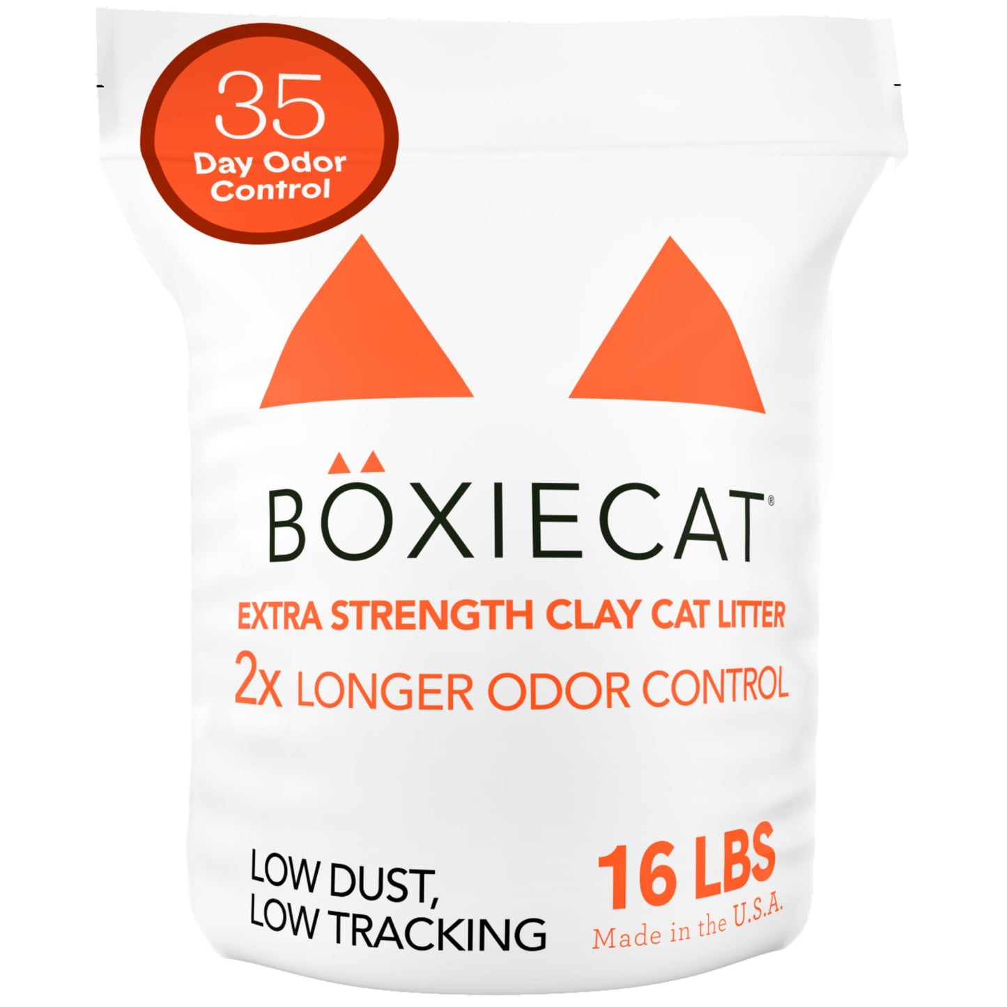 Boxie Extra Strength Cat Litter, 35-Day Odor Control, Clumping Clay, 16lb