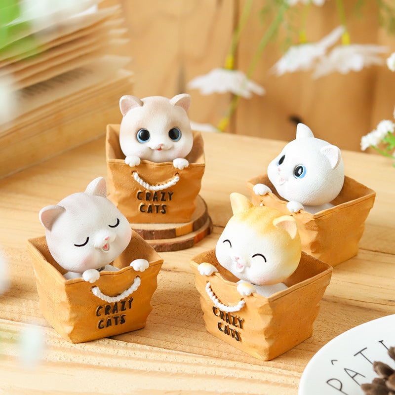 Creative Desktop Interior Decorations Resin Cat Ornaments