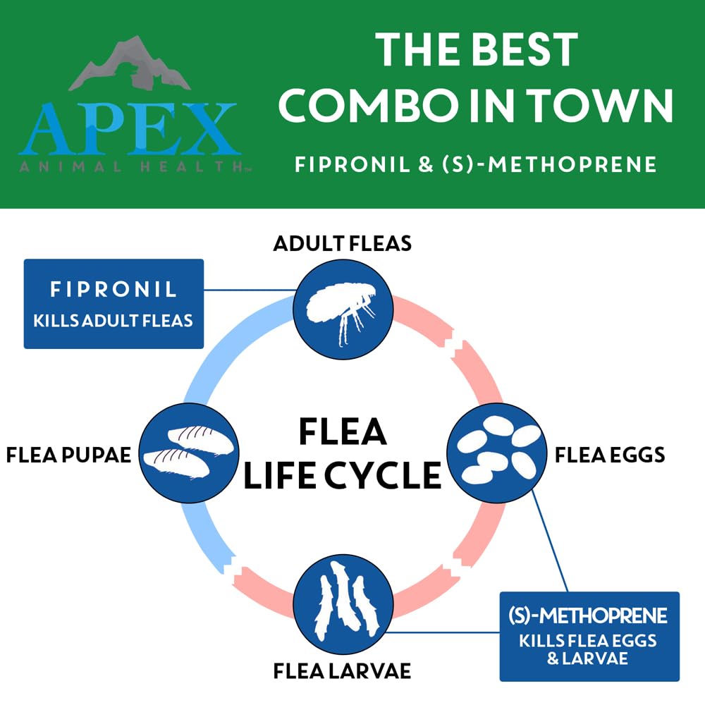 Apex Plus Flea Treatment for Cats, 1.5+ lbs | 3-Month Supply | Cat Flea and Tick Treatment Drops | 24-Hour Activation, Waterproof, 30-Day Protection