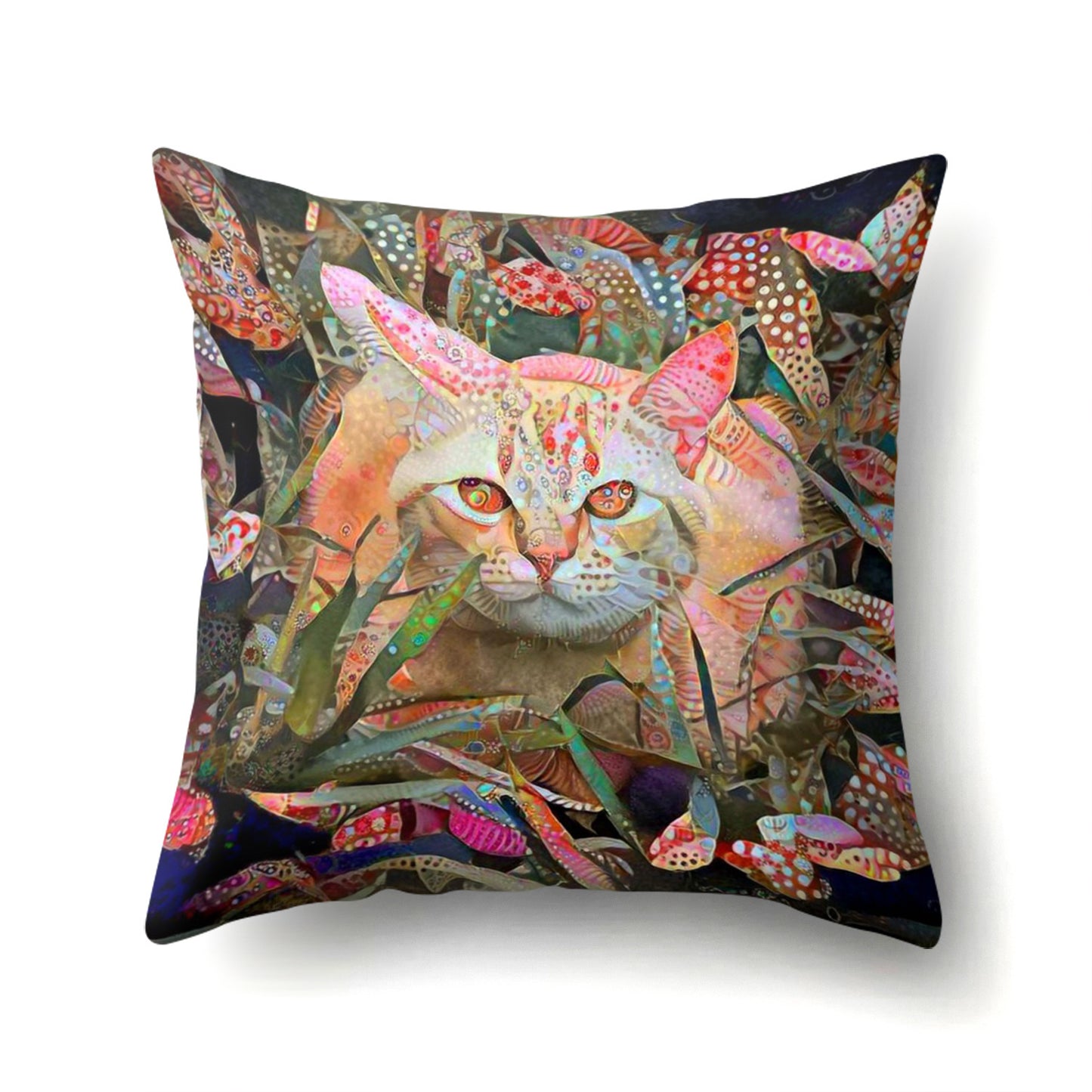 Printed Cute Animal Cat Polyester Pillowcase