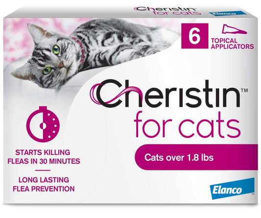 Cheristin Flea Treatment & Prevention for Cats | Fast acting topical flea treatment for cats over 1.8 lbs | 6 Count