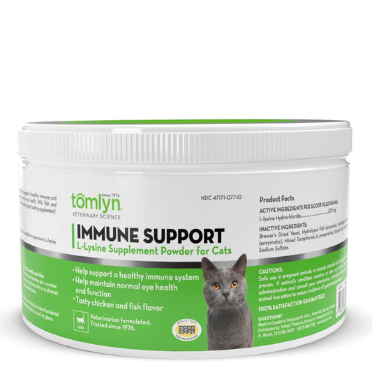 Tomlyn Immune Support Daily L-Lysine Supplement, Fish-Flavored Lysine Powder for Cats and Kittens, 3.5oz