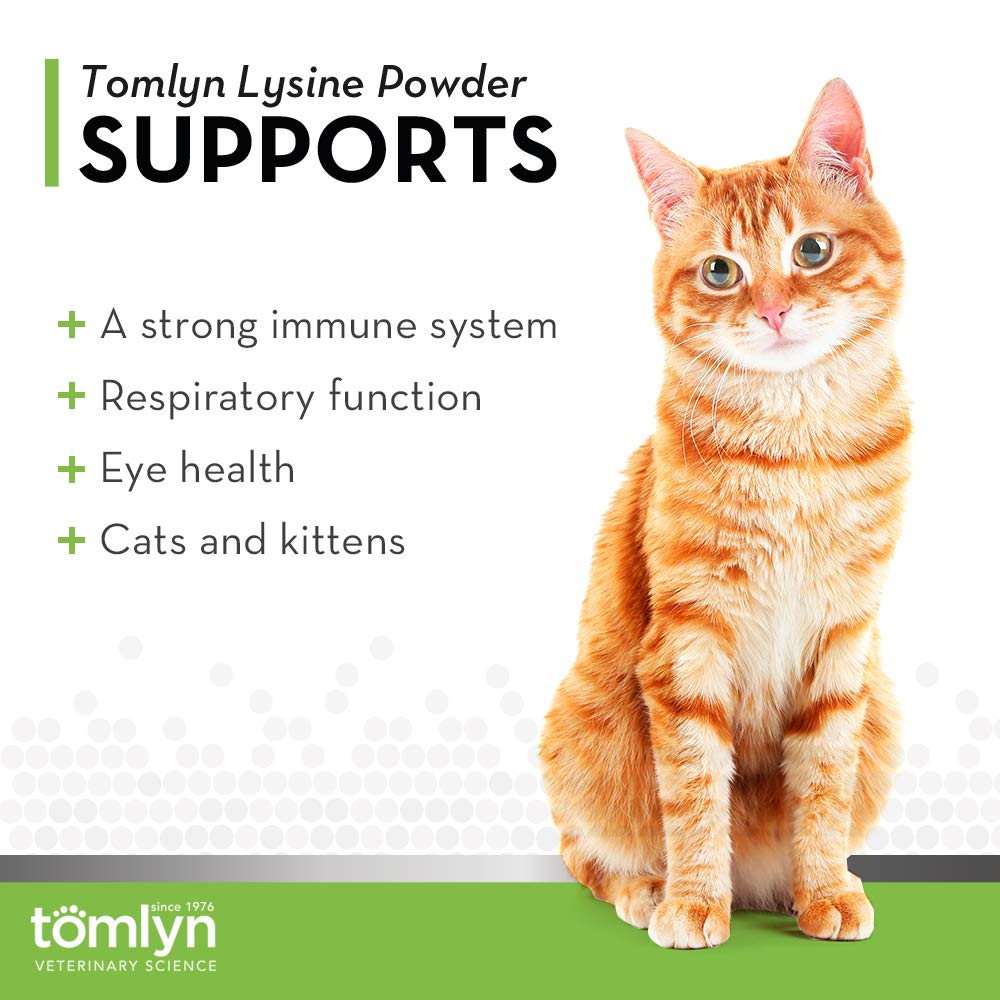 Tomlyn Immune Support Daily L-Lysine Supplement, Fish-Flavored Lysine Powder for Cats and Kittens, 3.5oz