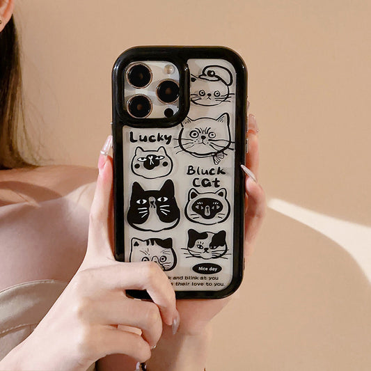 Cream Acrylic Cat Mood Phone Case