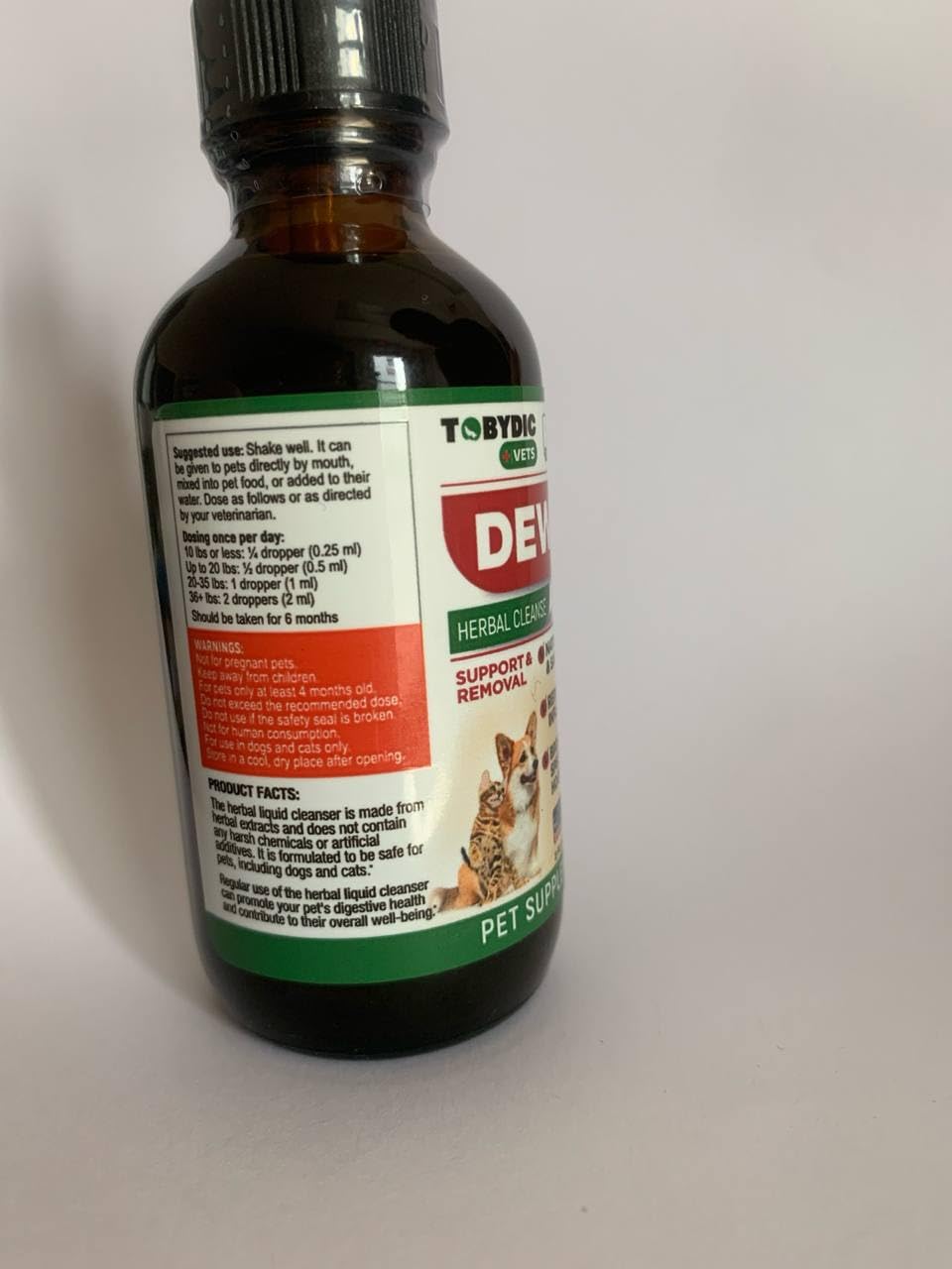 Tobydic Cats & Dogs Natural Broad Spectrum Intestinal Defense Treatment & Digestive Liquid Herbal Medicine - Medication Helps Remove Toxins & Parasites - Supplement Drops Made in USA