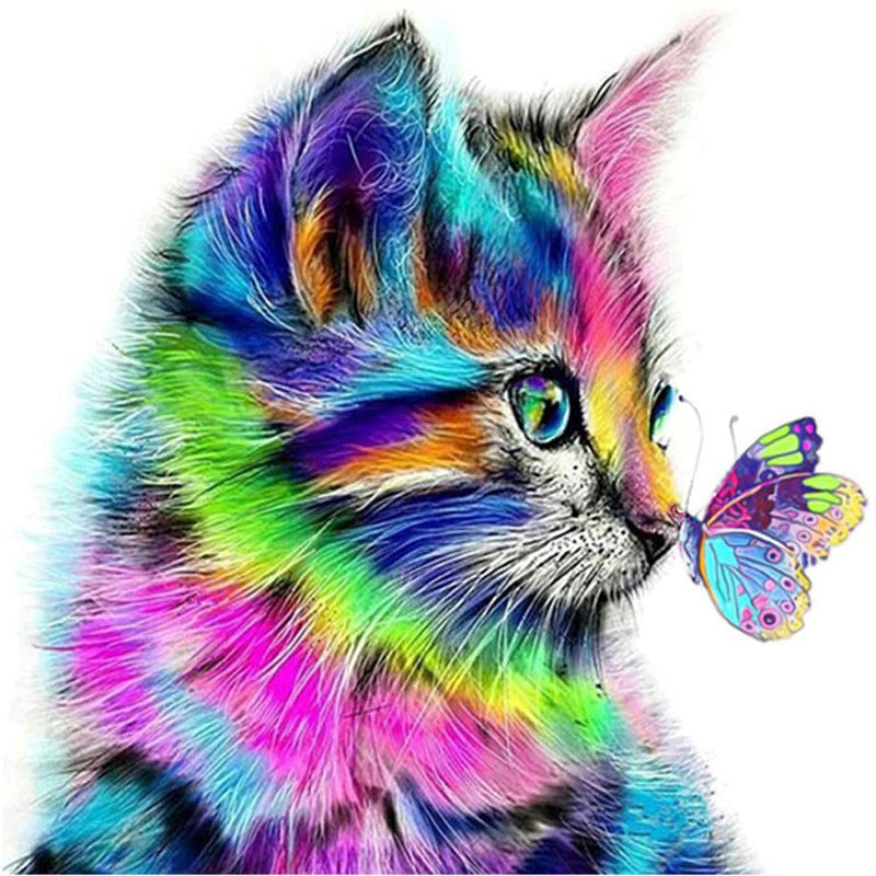 5D Full Diamond Colorful Cat Diy Diamond Painting