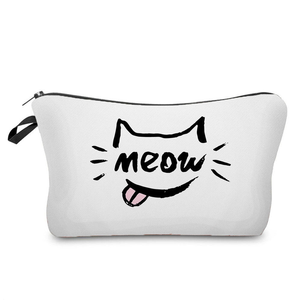 Cartoon Cute Cat Ear Print Cosmetic Bag