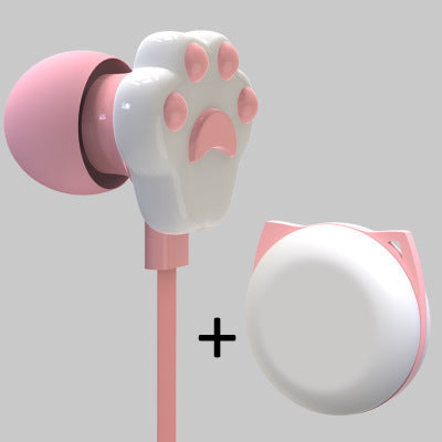 Cute Cat Claw In-Ear Wire Control Headphone