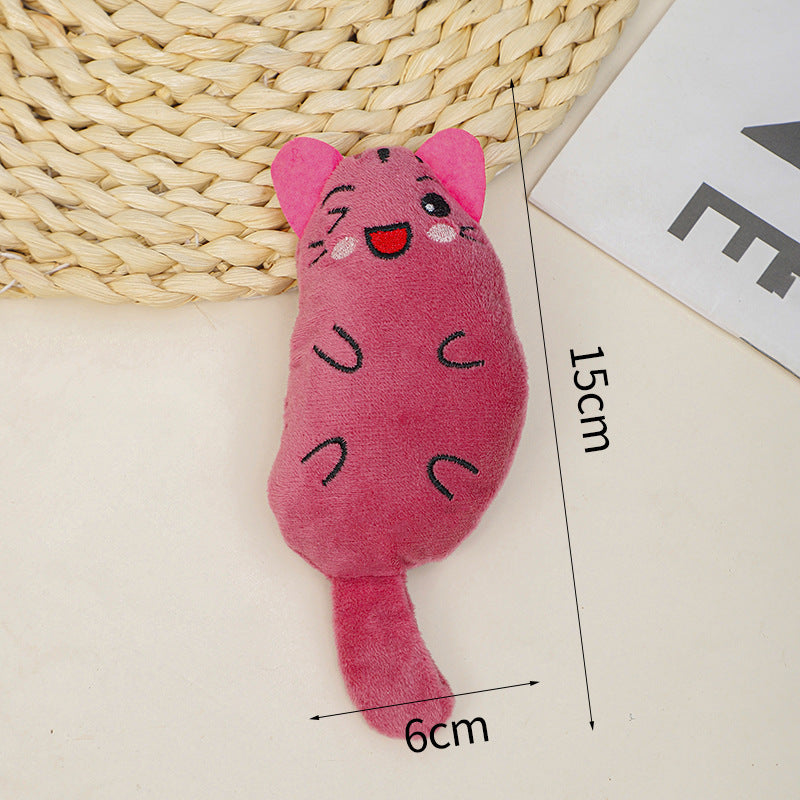 Cartoon cat mint ball cat toy teeth grinding teeth cleaning bite resistant relieve boredom young cat cartoon plush