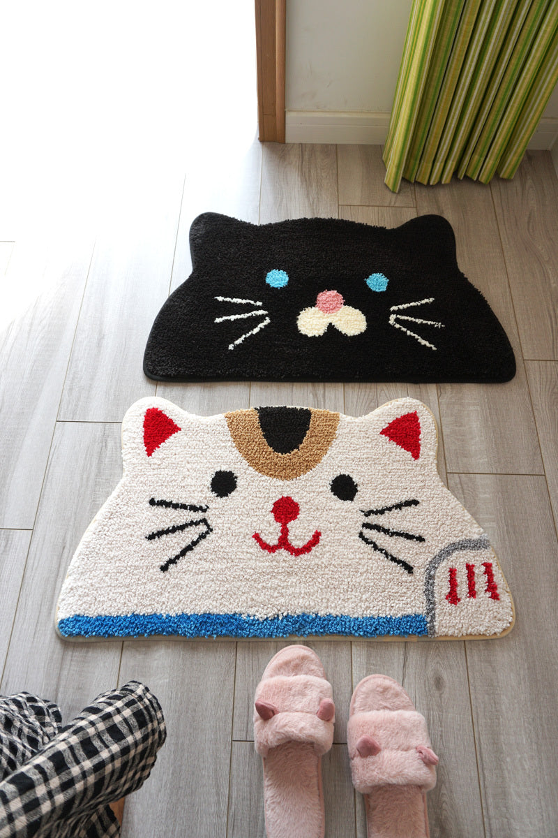 Cute Cartoon Cat Puppy Soft Semicircle Floor Mat