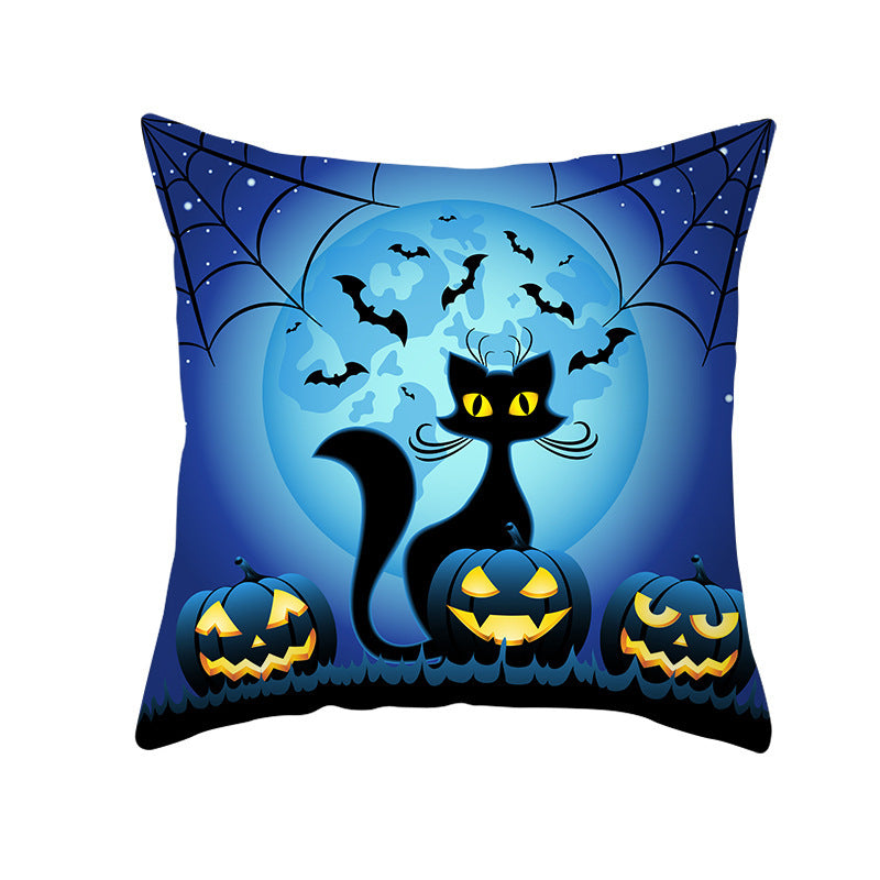 Halloween new pumpkin black cat pillowcase