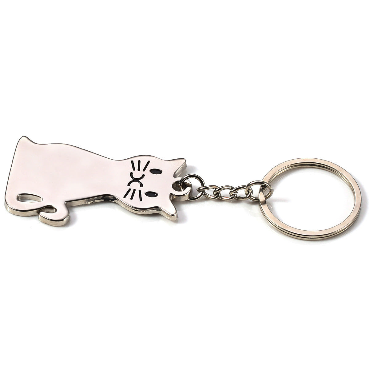 Glossy Pet Cat Kirsite Key Ring