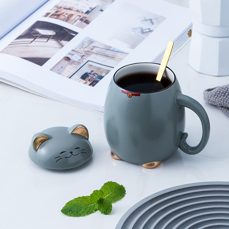 Ceramic Color Glaze  Cartoon Cat Creative Mug