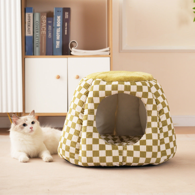 New Cat Litter Winter Warm Four Seasons Universal Closed Kennel Small Dog Internet Celebrity Cold Cat House Winter Thickened