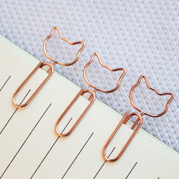 Rose Gold Cat Head Paperclip Creative Paper Clip